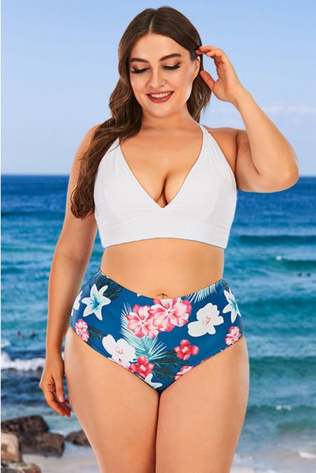 Kamoni V-Ausschnitt Übergröße Bikini